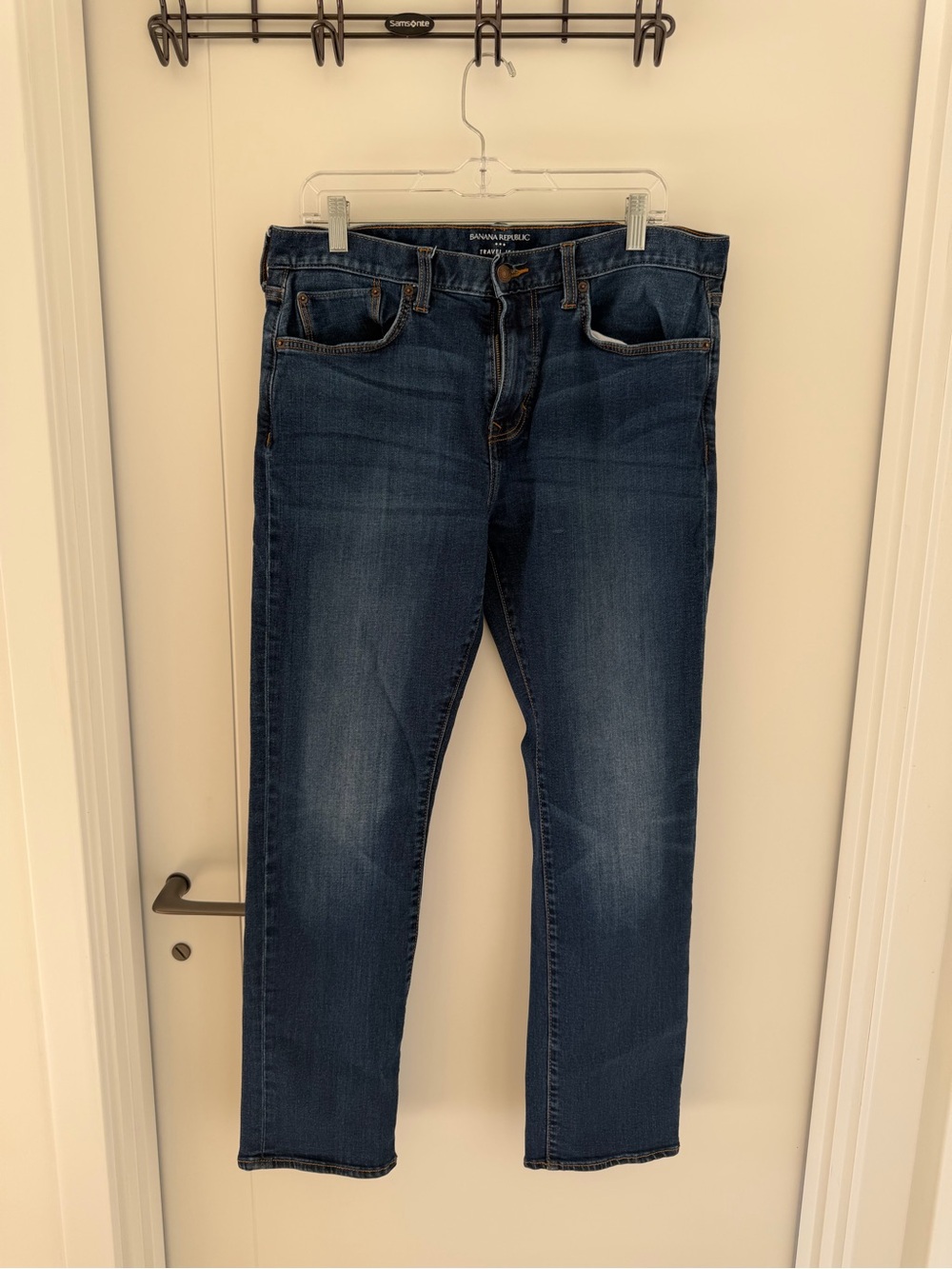 Banana Republic Men's Travel Jean - Blue, Slim Fit, 34x30